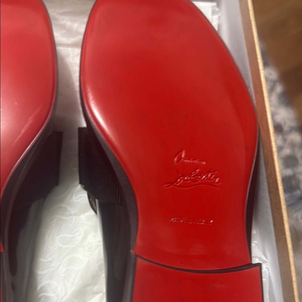 Christian Louboutin Styleetoy Flat Black Suede Loafers Size 31 Girls EUC - Picture 10 of 11